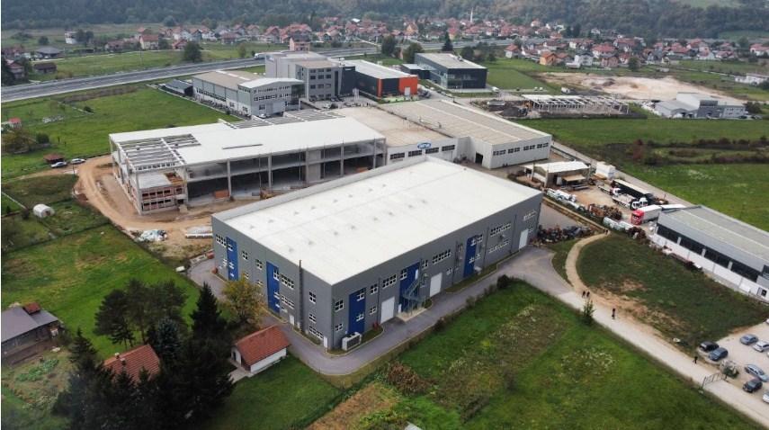 Modern business district and commercial buildings in Sarajevo
