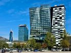 Modern business district and commercial buildings in Sarajevo
